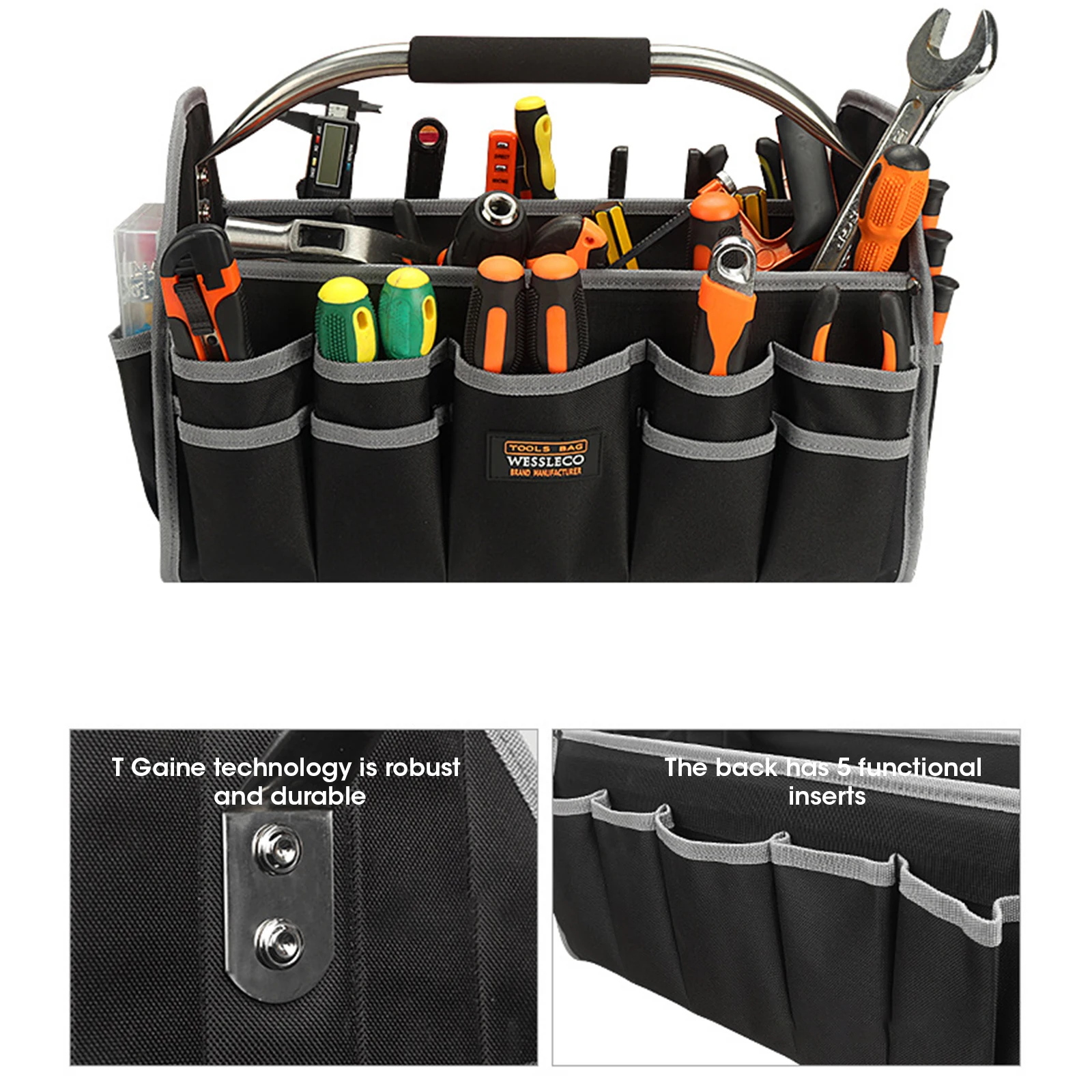 Kalınlaşmış Araç Kutusu Alet Çantası Oxford Kumaş Boş PP Plastik Saklama Kutusu Çok Fonksiyonlu Bakım Alet Kutusu Ev