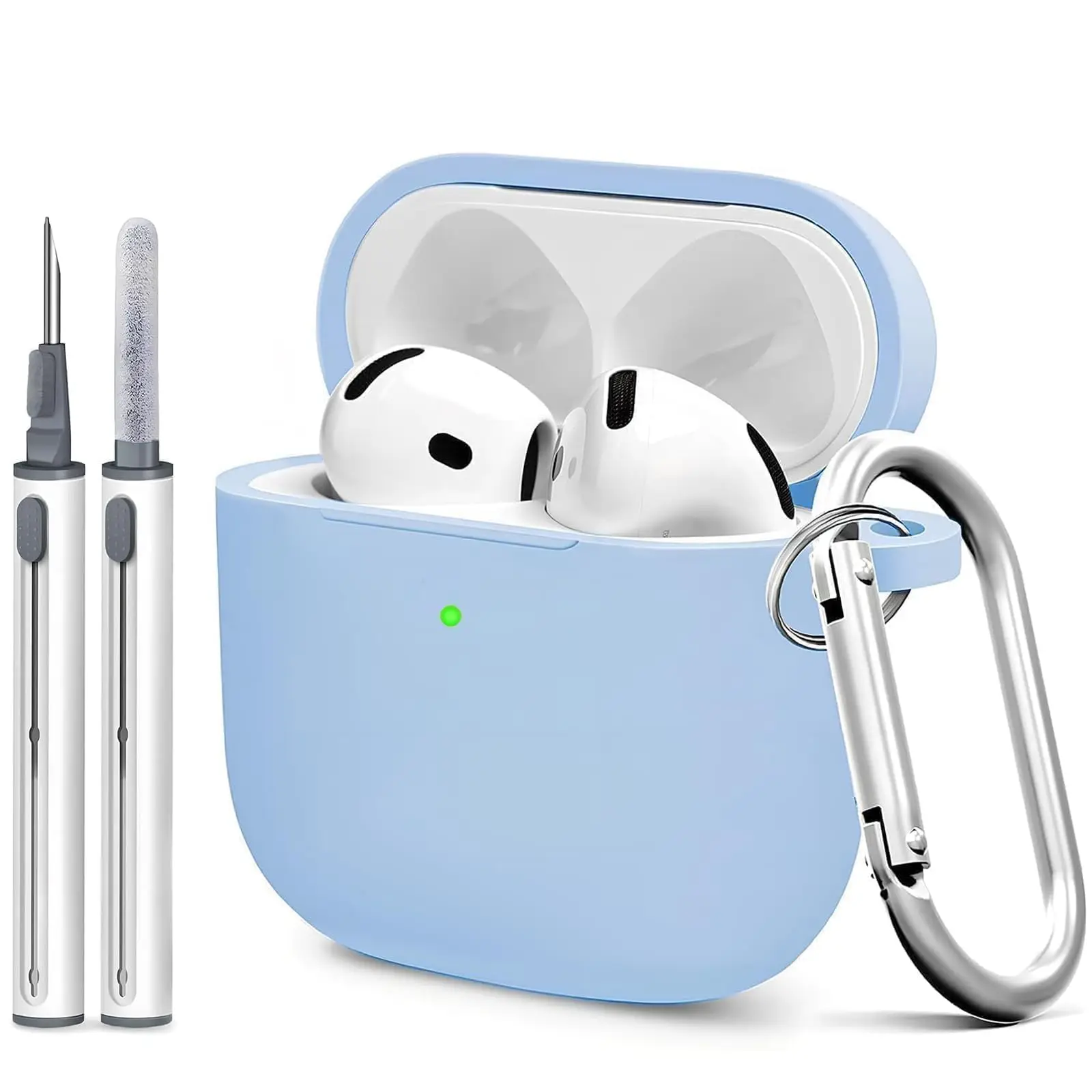 für AirPods 5/4: Weiche Silikonhülle mit Reinigungsset, umfassender Schutz für die Kopfhörer, inklusive Schlüsselanhänger, passend für AirPods 5/4/Pro3. – Detail 13