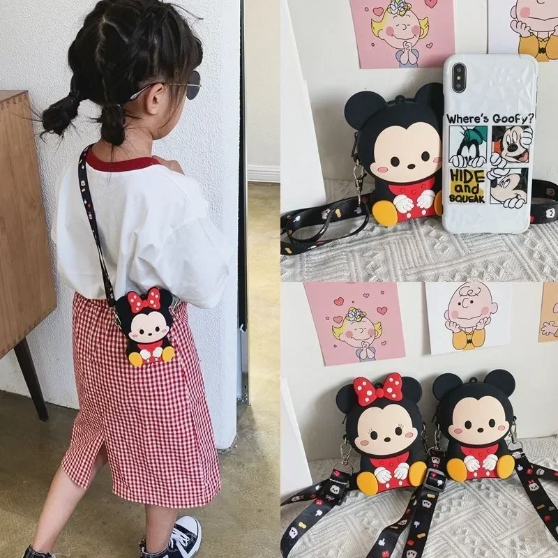 Disney Cartoon Children\'s Shoulder Bag Donald Duck Daisy Mickey Minnie Bag Waterproof Silicone Bag Girl Kindergarten School Bags