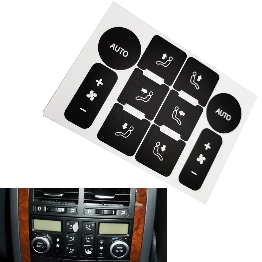 for TOUAREG 2004 2009 rear cabin temperature control button decal premium vinyl black and white for dashboard fix