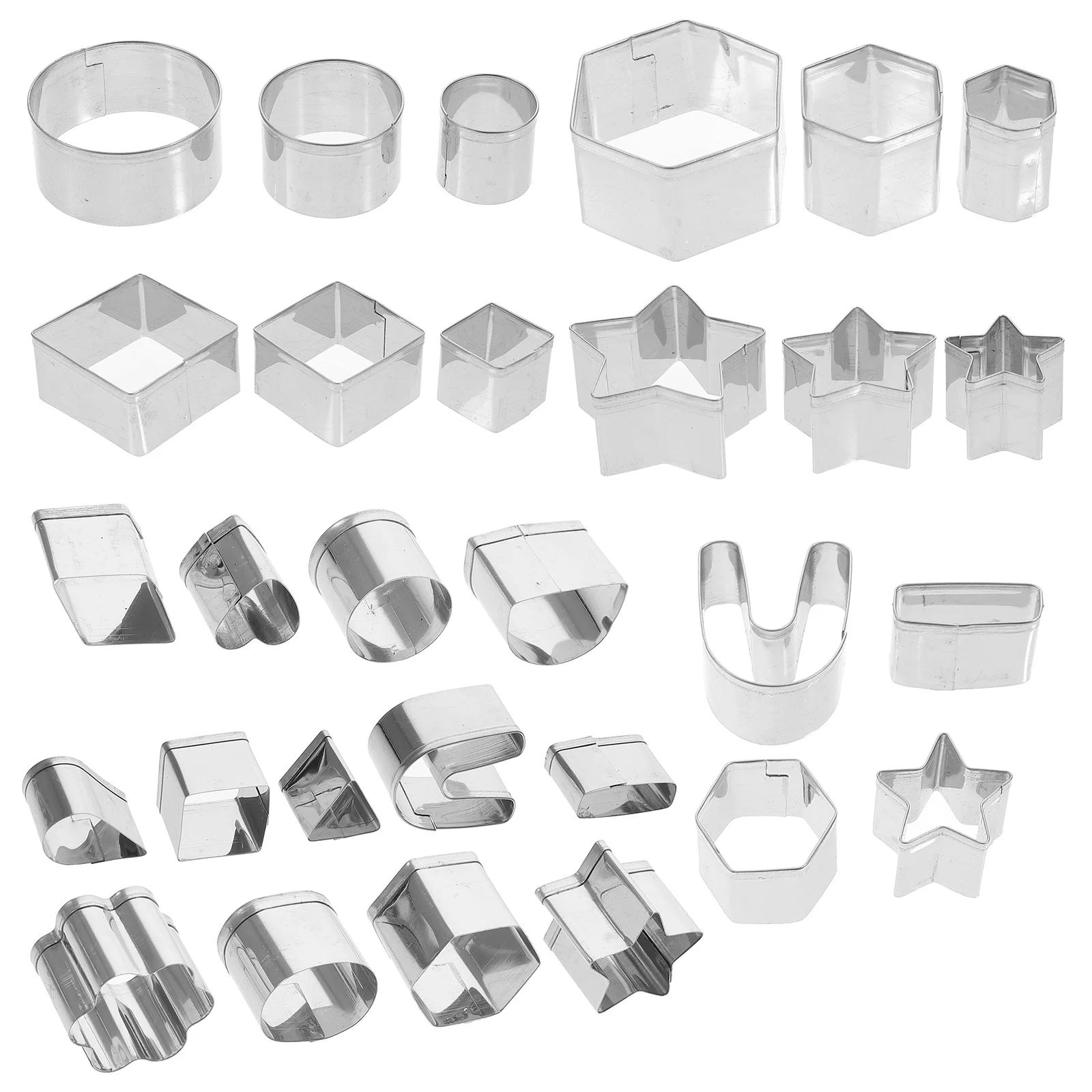 33 pcs Turkish Ring Molds Stainless Steel Cookie Cutters Set Baking Accessories Candy Mold Donut Tool Round Baker