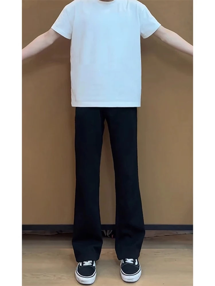 

Мужские летние тонкие прямые повседневные брюки Bla Ice Silk Flared, свободного кроя, с низкой посадкой, длинные, из струящейся ткани, в стиле CleanFit