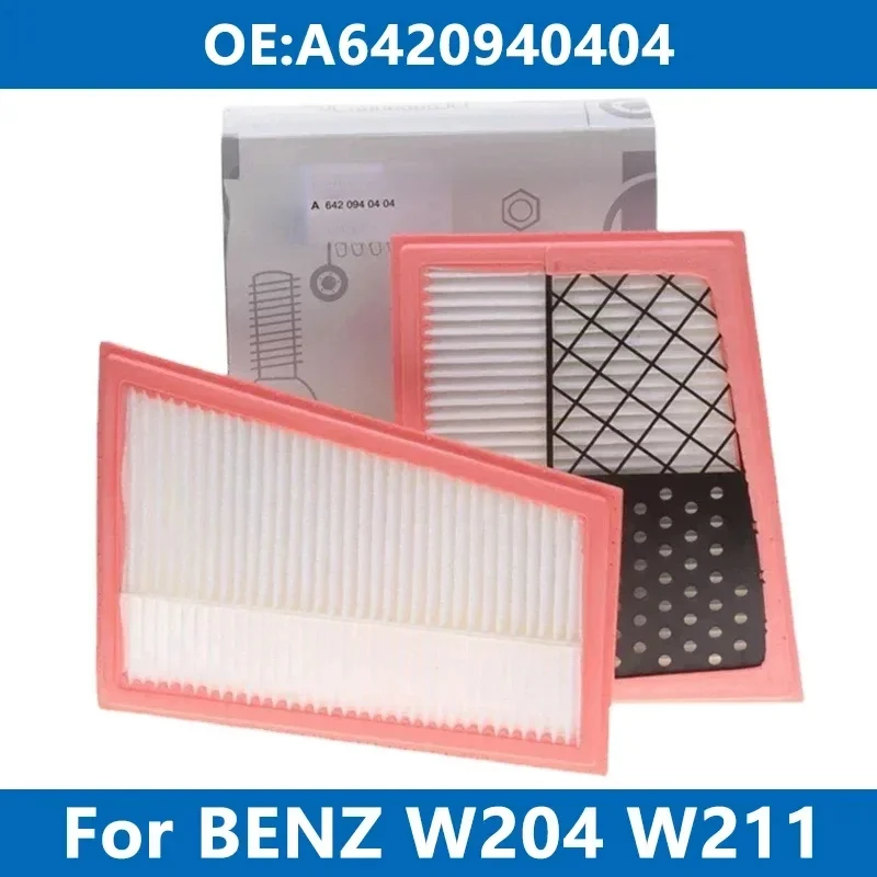 

2Pcs Car Air Filter Cleaner Element A6420940404 For Mercedes Benz W204 W211 W221 C320 C350 E280 S320 CLS GLK ML Engine Intake