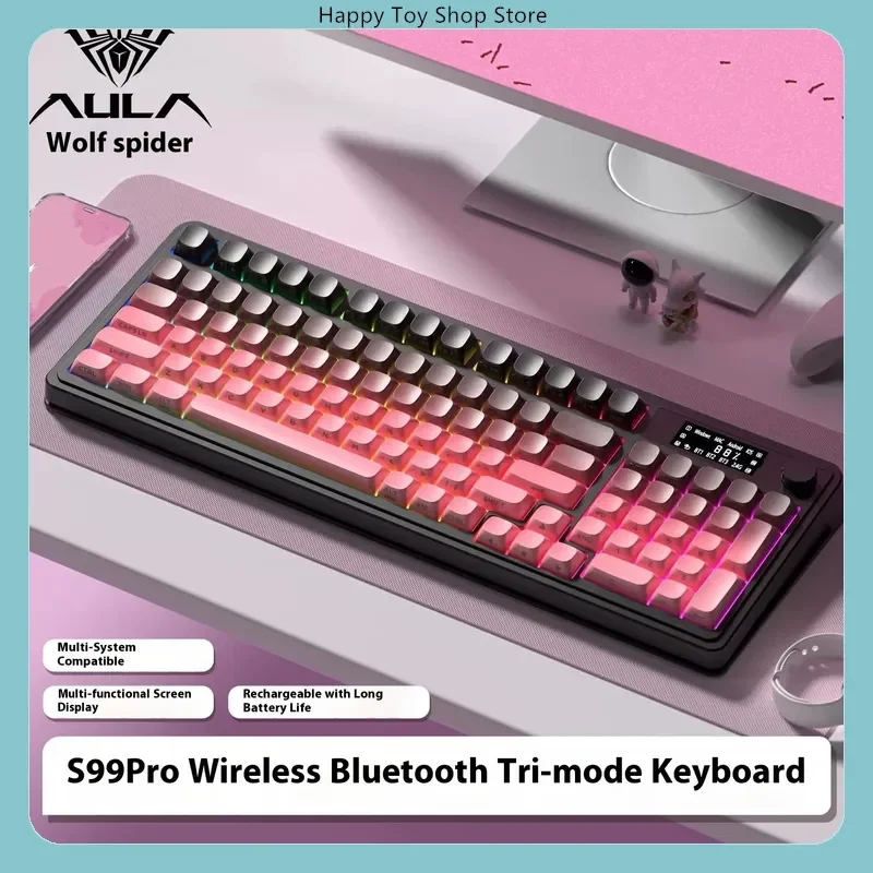 

Aula Tarantula S99 Ergonomic Spider Keyboard Wireless Bluetooth Three Mode for Gaming And Office Use Computer Peripheral