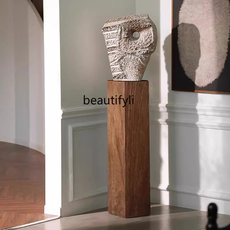 

Medieval Style Sculpture Installation Power Solid Wood Pedestal Base Ornament