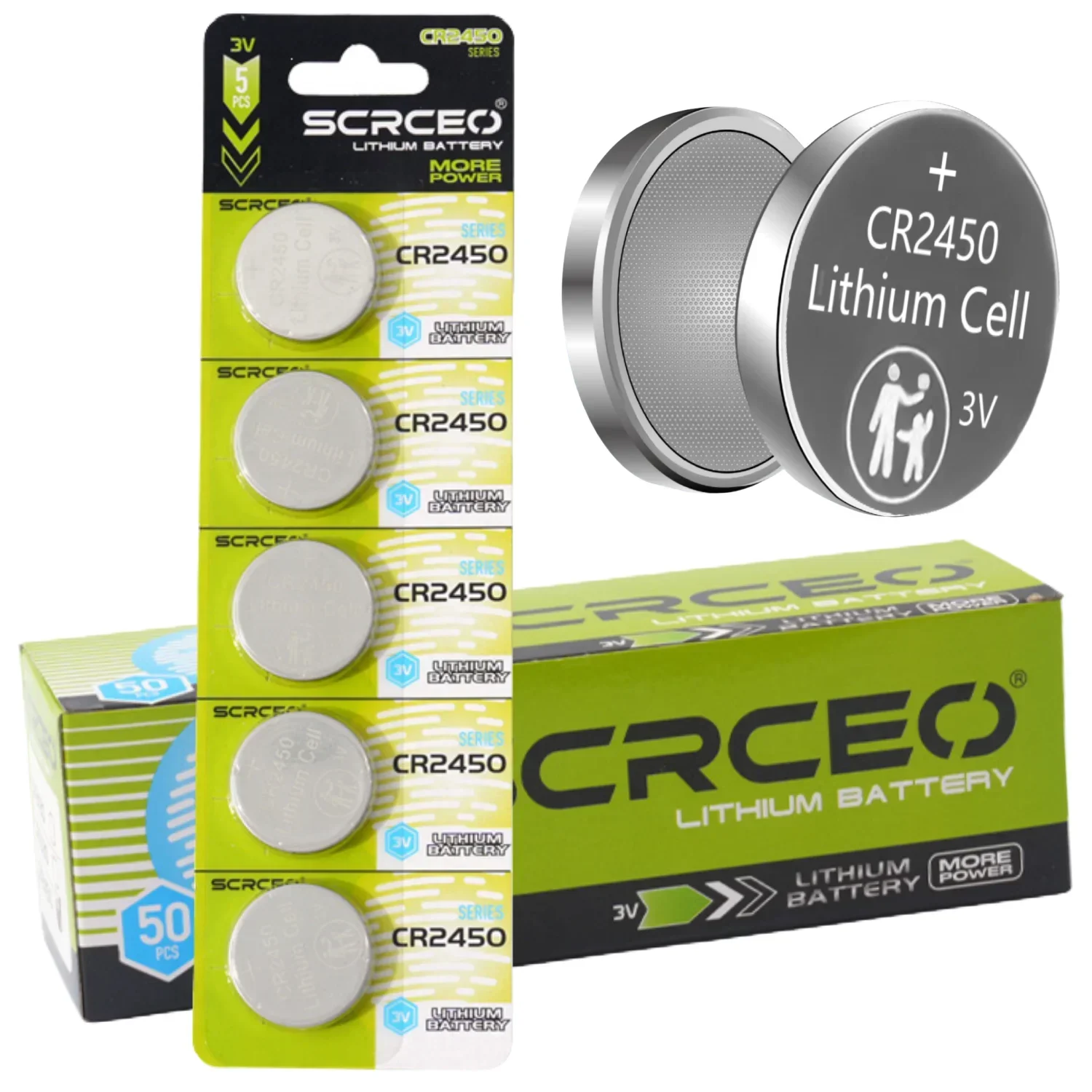 topCR2450 3V Lithium Battery 600mAh Button Cell CR2450N/BR2450/DL2450/LM2450/5029LC Watch Battery for Electronics Toys