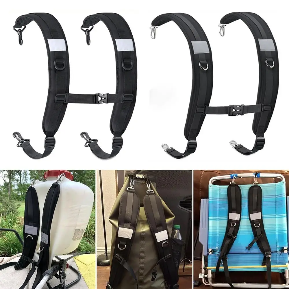 Bag Accessories Black Backpack Straps Oxford Cloth Shock Absorption Bags Shoulder Strap Replacement Strap Climbing Hiking