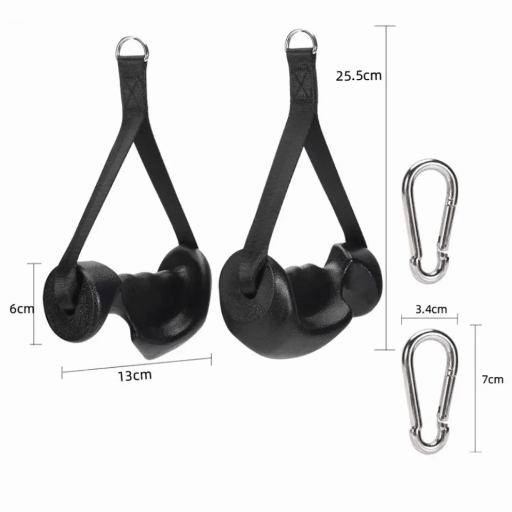 Non-Slip Tricep Rope Handle Rubber Dual Ring Nut Lat Pulldown Bar Multi-Functional Gym Ergonomic Handle