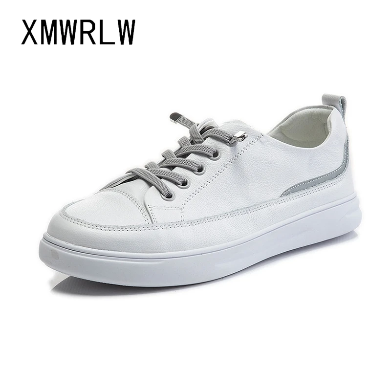 

XMWRLW Genuine Leather White Shoes 2022 Spring Casual Women Sneakers Plus Size Flat Shoes For Women Sneakers Female Autumn Shoe