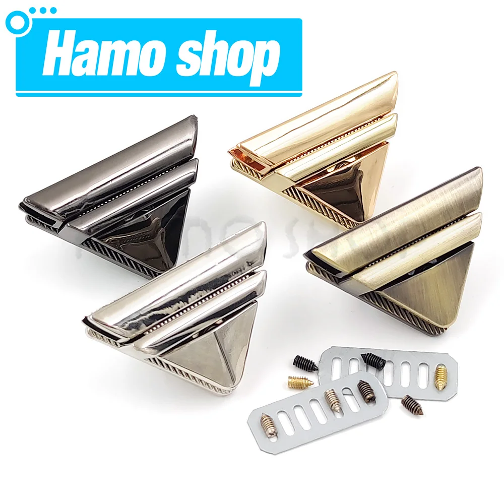 1 pçs de metal triângulo imprensa bloqueio moda interruptor bloqueio fecho couro artesanato bolsa bolsa bolsa ombro bolsa diy ferragem