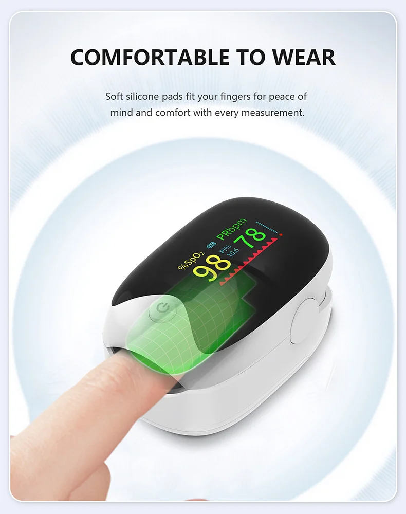 AiQUE مقياس التأكسج لنبض الإصبع من الدرجة الطبية SpO2 مراقب TFT المحمول مراقب تشبع الأكسجين في الدم للبالغين كبار السن #3