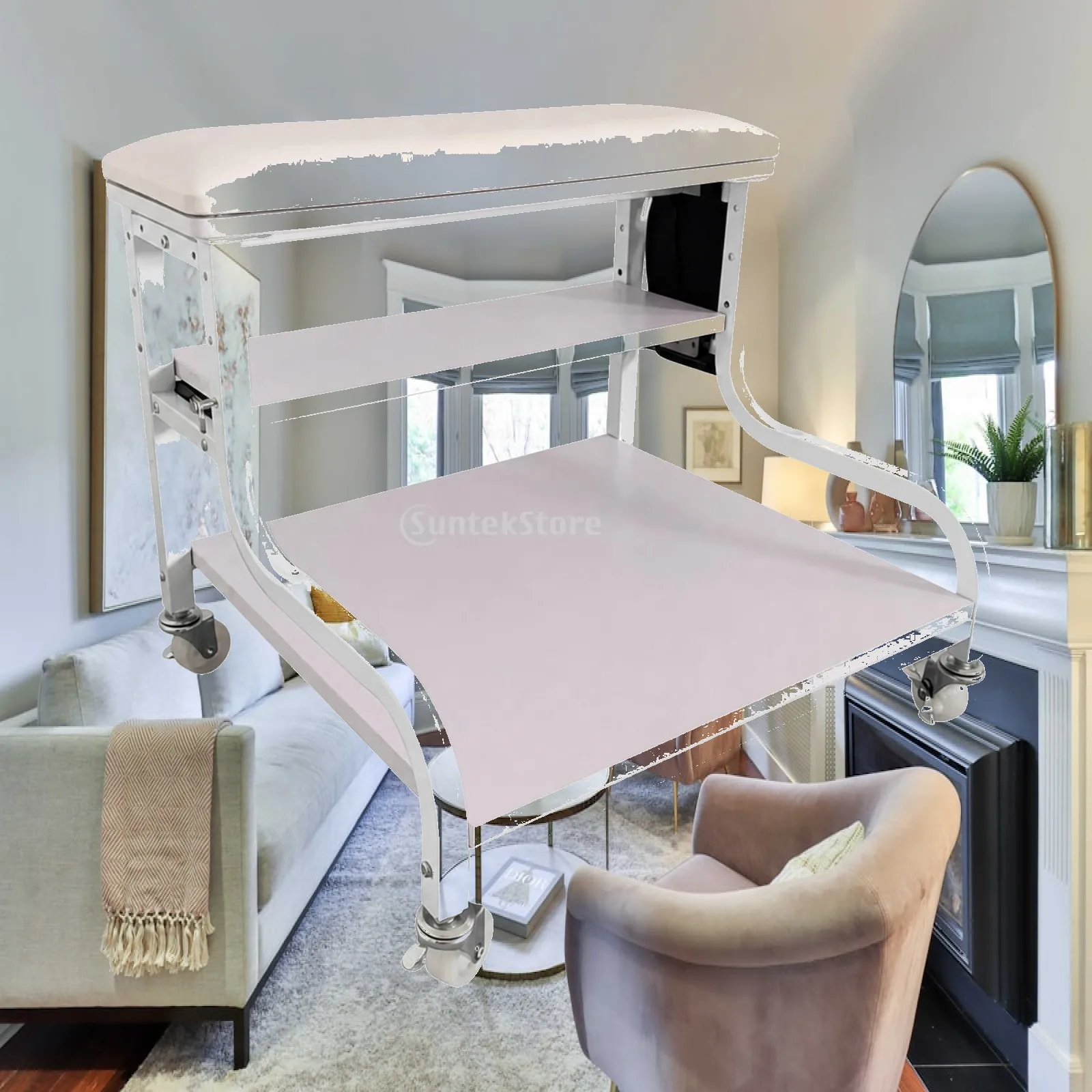 Compact Salon Trolley Cart with Four Smooth Rolling Casters for Beauty Equipment Storage