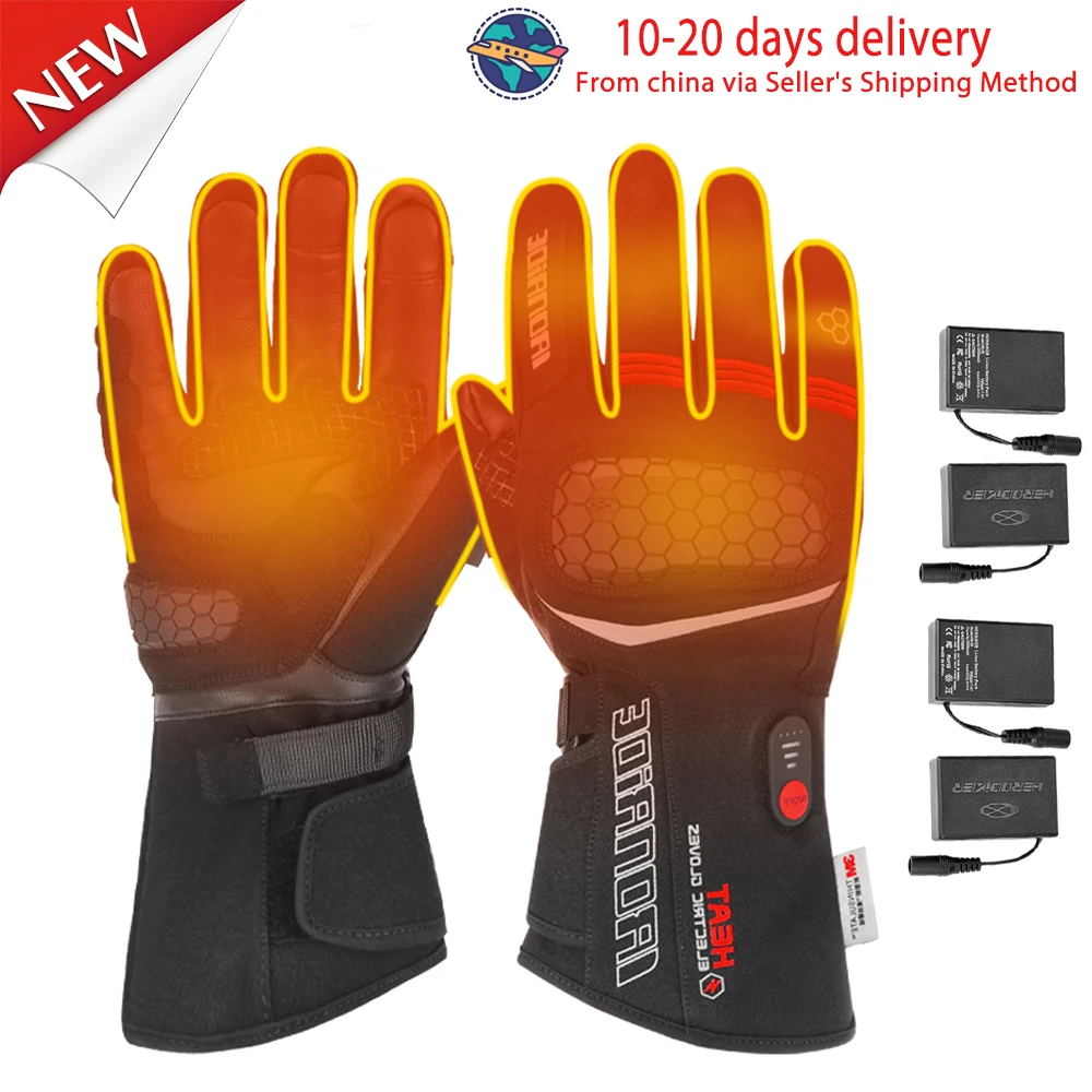 

Heated Gloves Winter Snowmobile Scooter Moto Skiing Gloves Waterproof Rechargeable Battery Hunting Fishing Self Heating Equip