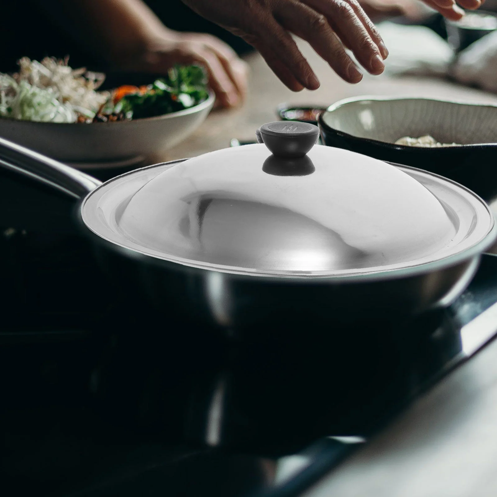 Pot Cover Grease Splatter for Frying Pan Stainless Steel Lid Knob Kitchen Lids Pans 201 Replacement