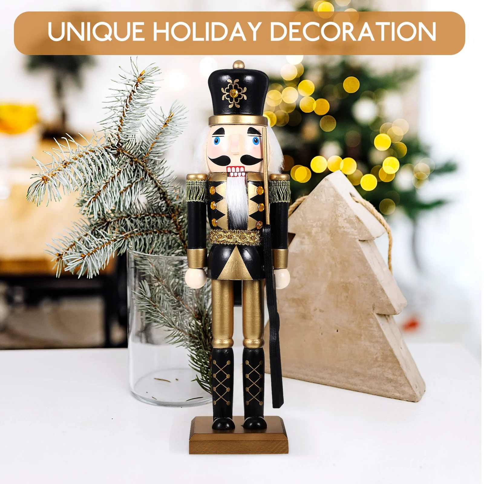 

1pc Wooden Nutcracker Christmas Decoration Xmas Decor Figure Small Nutcracker Figures For Holiday Home Table Ornament