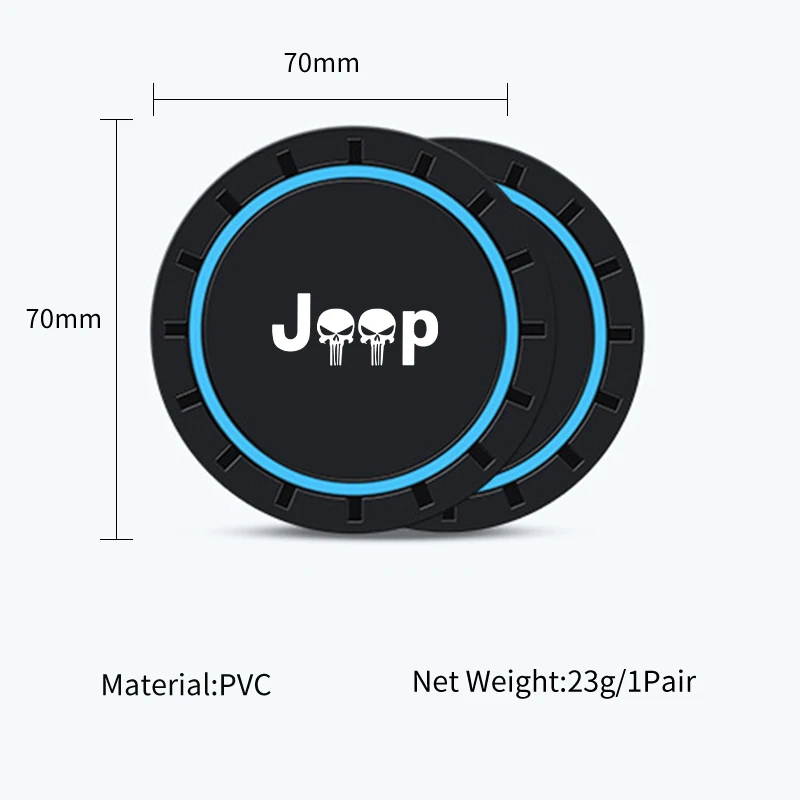 2 sztuki podstawki na wodę mata antypoślizgowa wodoodporne podstawka pod kubek dla kompasu jeepa renegata Grand-Cherokee Wrangler-JK dowódca