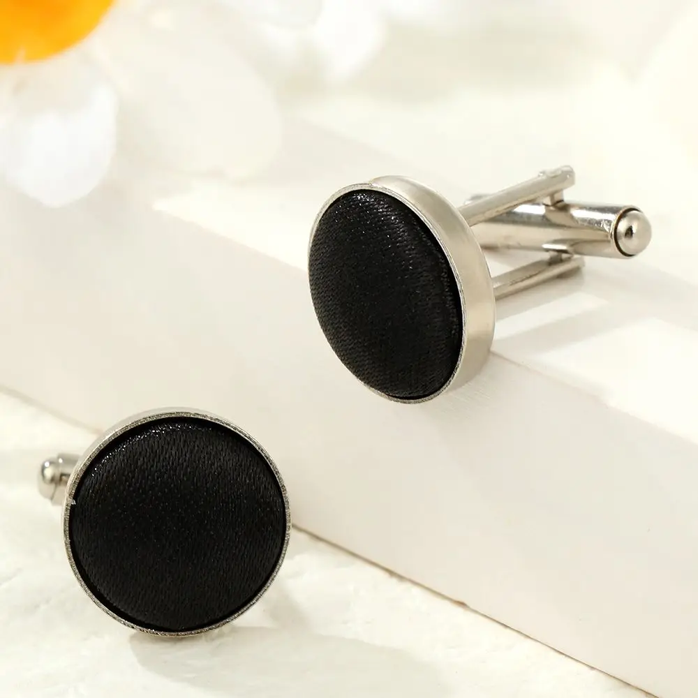Novelty Luxury Wedding Solid Color Round Stylish Shirt Cuff Links Mens Cufflinks Apparel Clothes Buttons