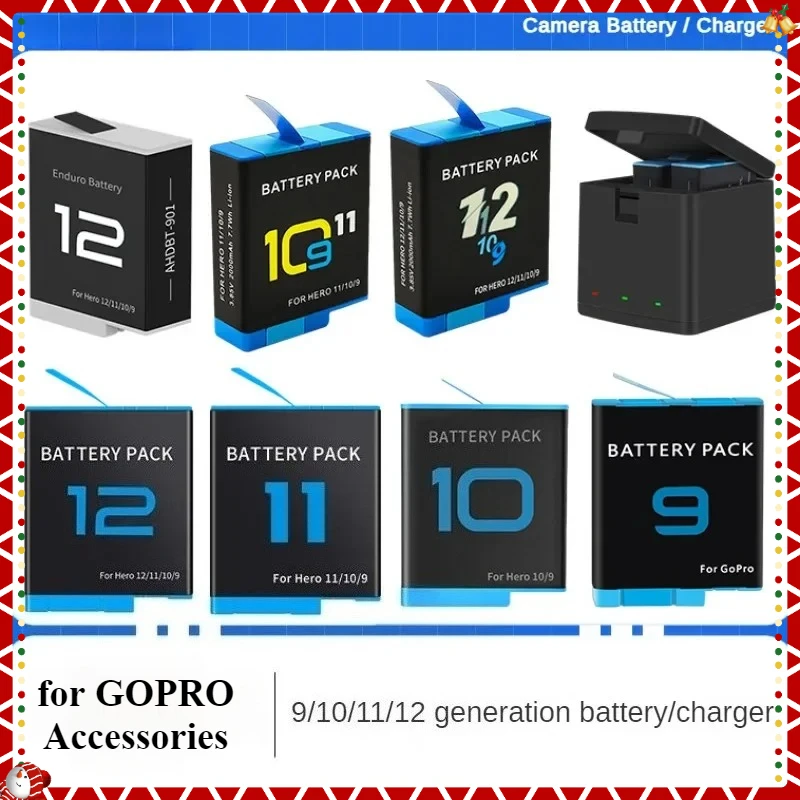 For Gopro Hero11 Battery 2000mAh Battery for GoPro Hero 9 10 11 Hero9 Hero10 Hero11 for GoPro Action Sports Camera