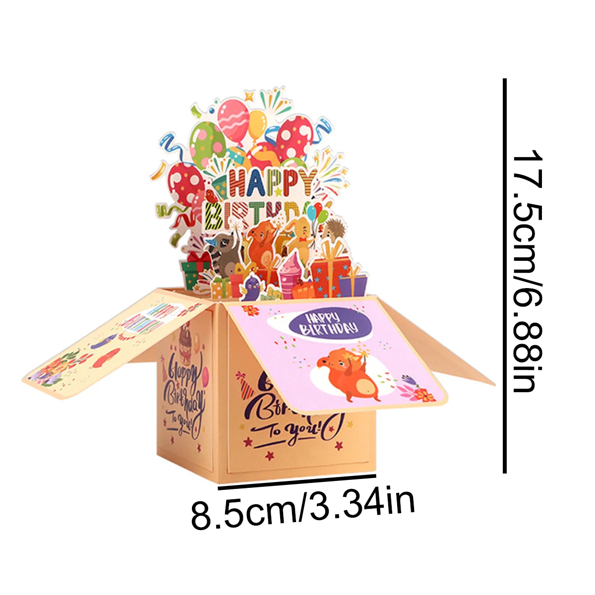 Biglietto d'auguri pop-up 3D, tema animale, confezione regalo con scultura in carta fatta a mano, biglietto per esprimere gratitudine e benedizioni