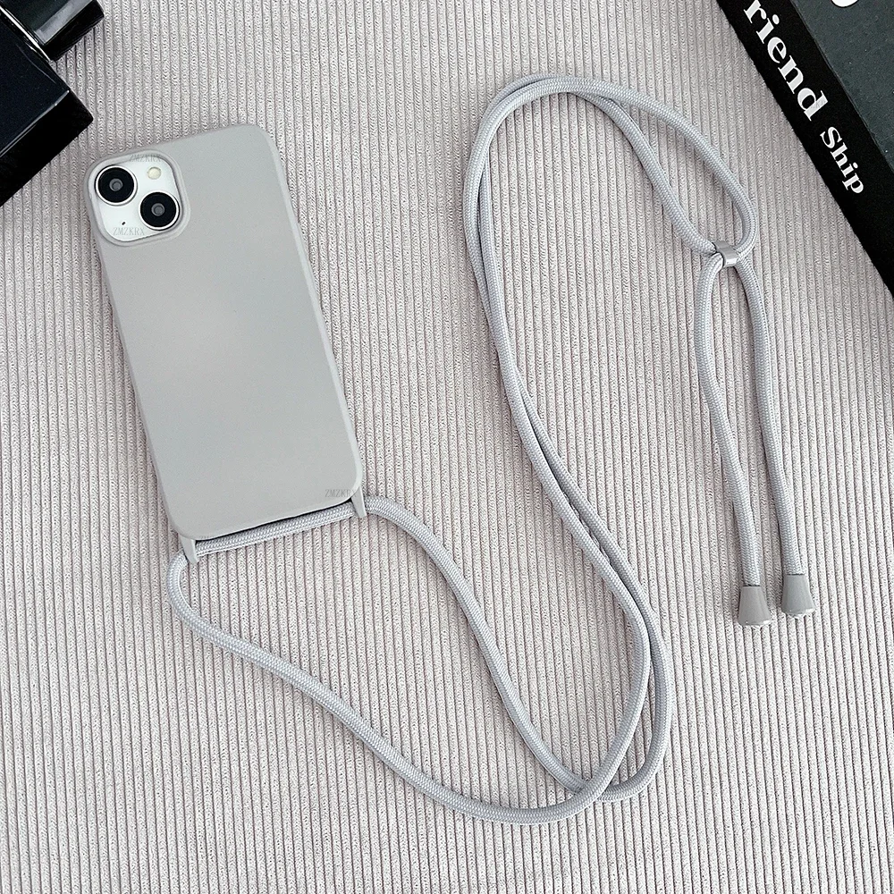 Crossbody-Lanyard-Schlauchhülle aus Flüssigsilikon für iPhone 16 Plus 11 12 Mini 18 17 15 14 13 Pro Max Air mit Halskettenband Weiche Hülle – Detail 12