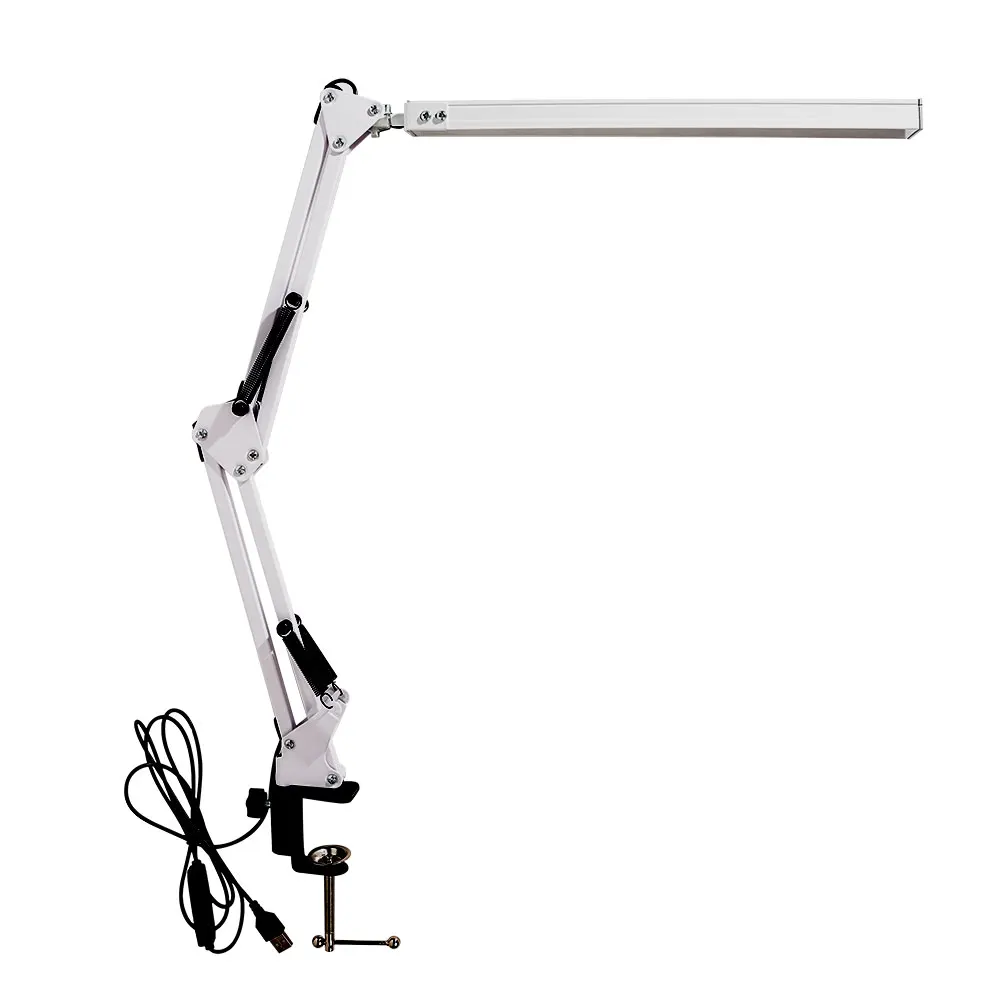 New LED Desk Lamp with Clamp Swing Arm Desk Lamp Dimmable Eye-Caring Desk Light with 10 Brightness Level 3 Lighting Modes