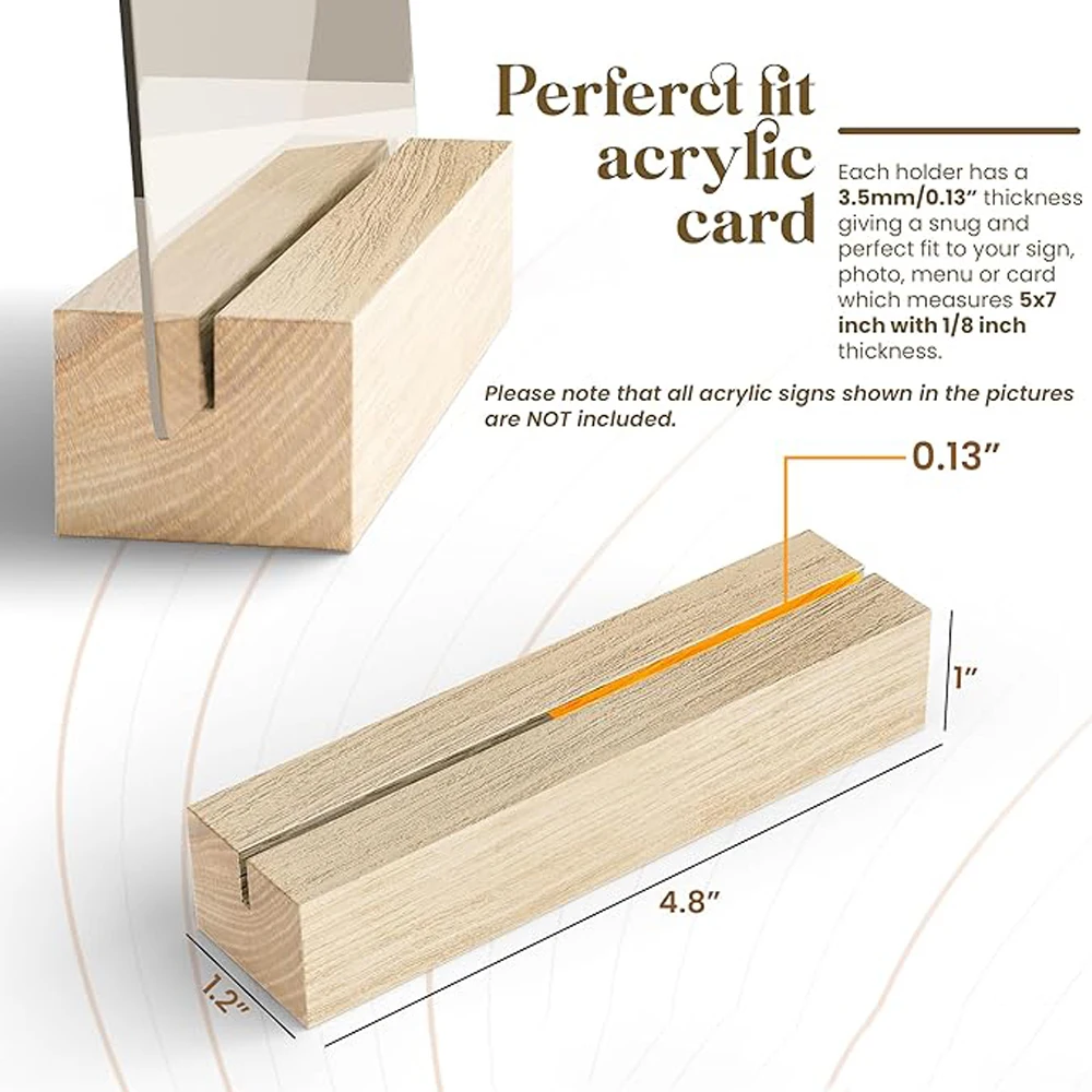 Natural Wood Name Memo Clips Photo Holder Clamp Business Card Stand Table Card Display Stands