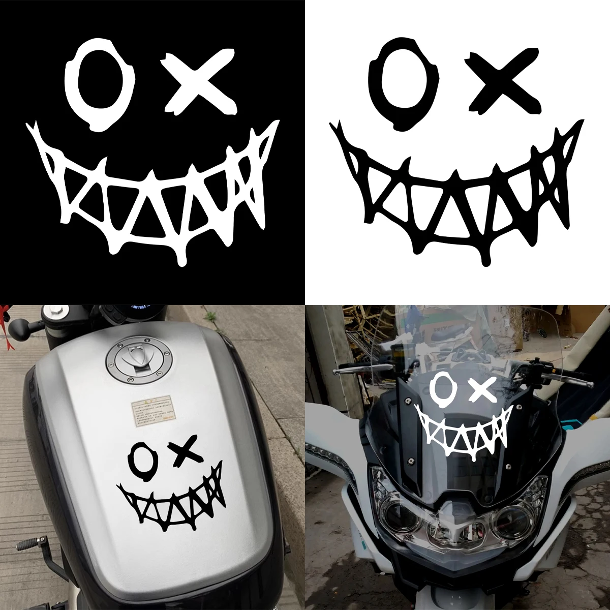 

Devil Grimace Reflective Car Stickers Motorcycle Body Windshield Moto Helmet Fuel Tank Decal Accessories for Kawasaki Honda VOGE
