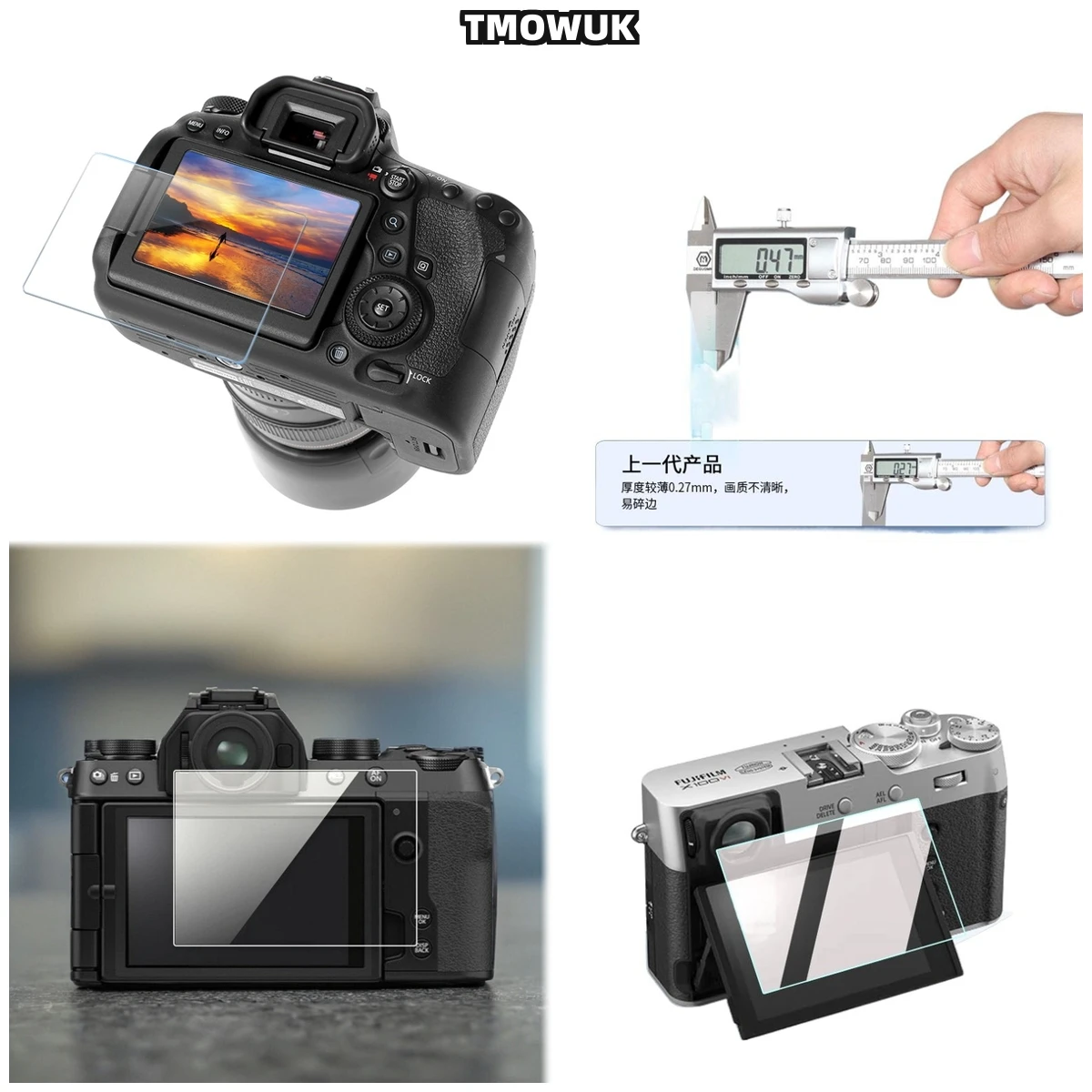

For Fujifilm XT-5 XT-4 R50 R8 XS10 X-100V Pro3 Tempered Glass With Adhesive - 9H Anti-Shatter HD Protective Film