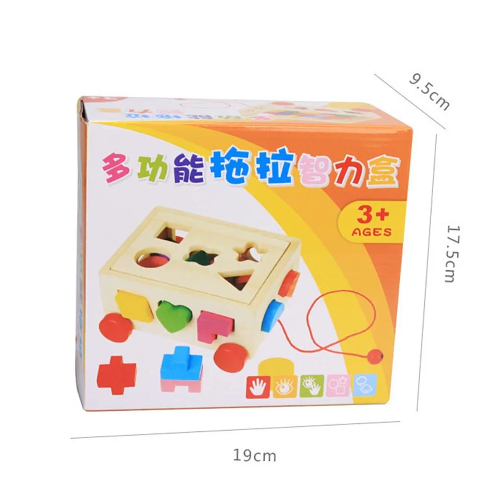 15-Loch-Form passendes Auto aus Holz, pädagogisch für Kinder, Holz, passende Grafiken, Puzzle, Lernwürfel