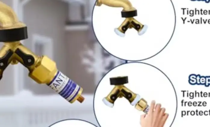 

Faucet Frost Protection Valve Protector With 3/4-inch Y-Type Hose Dispenser. Smart Frost Protection For Outdoor Faucets.