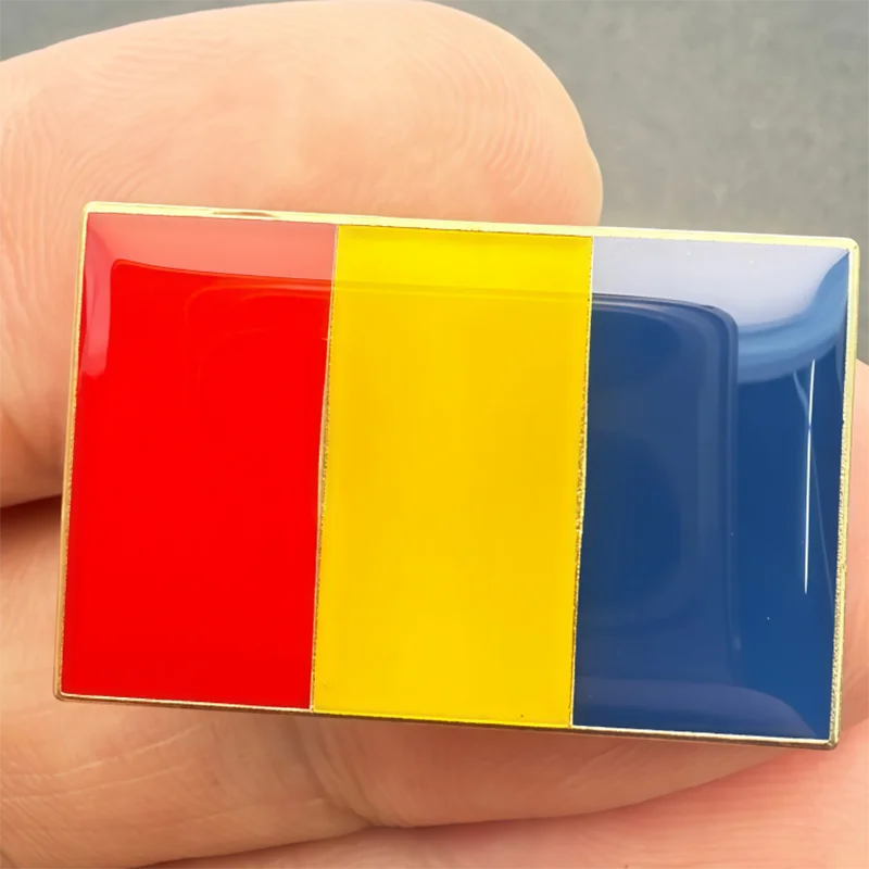 Romania Flag Metal Soft Enamel Lapel Badge Pins Brooches