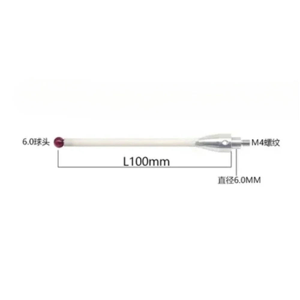 M4 Renishaw Three-coordinate Ceramic Rod Stylus Three-dimensional Probe A-5000-3709 Ruby Head 6.0mm