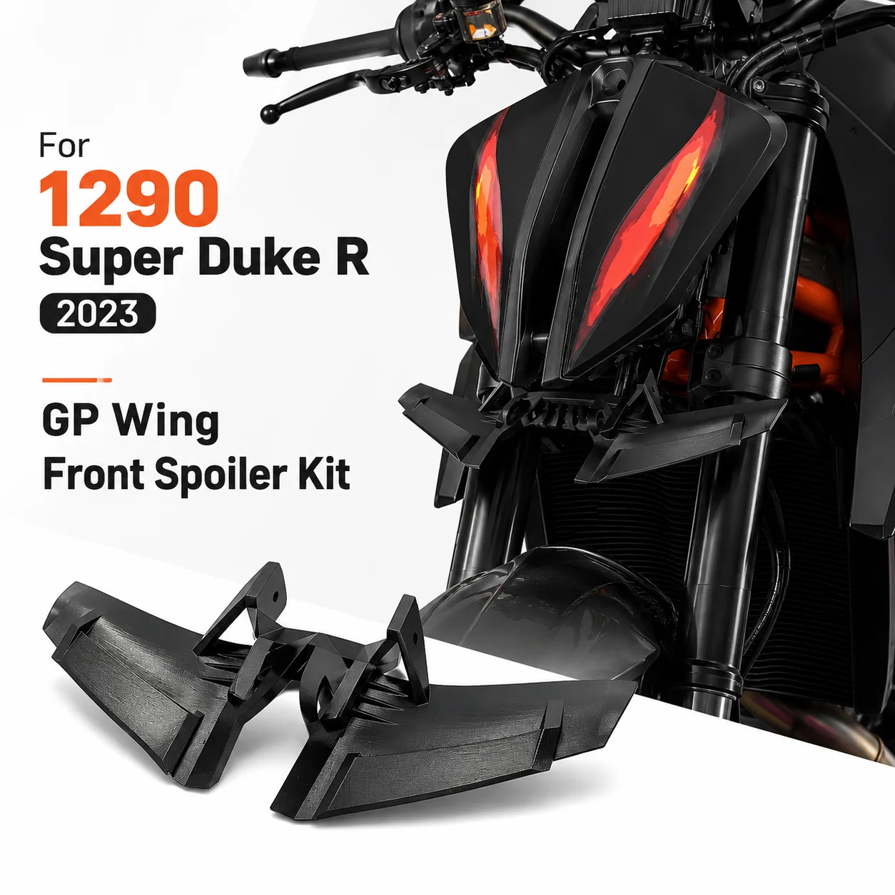 Motorcycle GP Wing Front Spoiler Aerodynamic Downforce Winglet Fairing Kit Compatible With KTM 1290 Super Duke R 2023