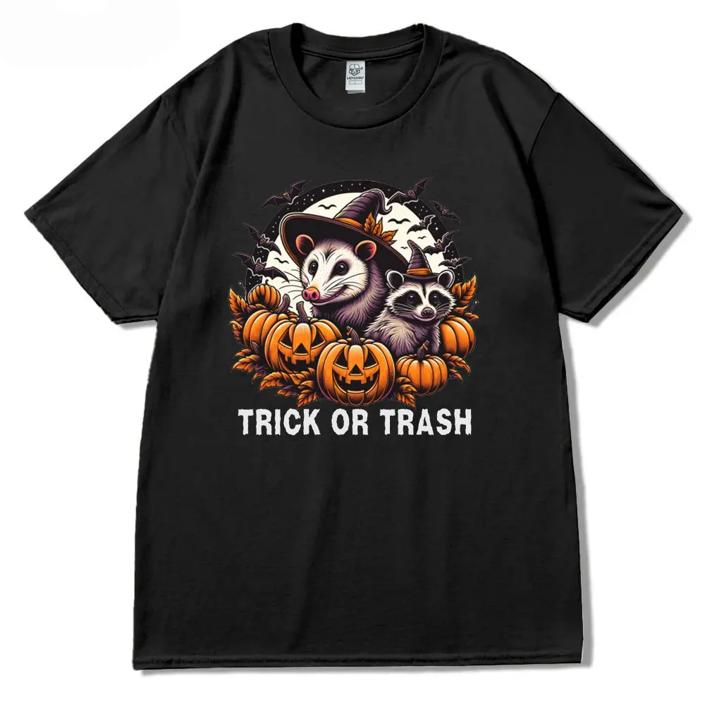 Comfort Colors® Halloween Tshirt Funny Possum Raccoon Trick or Trash Men Shirt Halloween Trashcore Halloween Pumpkin TeeTops