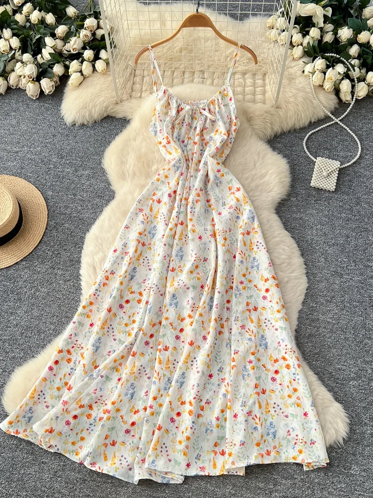 Sweet Sle Floral Print Knitted Dr Slim Fit High Waist A-Line Skirt Thin Outerwear Jaet Set Ci Commute Summer Wear