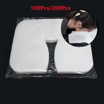 Almohadillas desechables para reposacabezas, cubierta de tela no tejida para almohada facial, cojín de superposición para cojín de mesa de Spa, cuna de masaje, 100 piezas/200 piezas