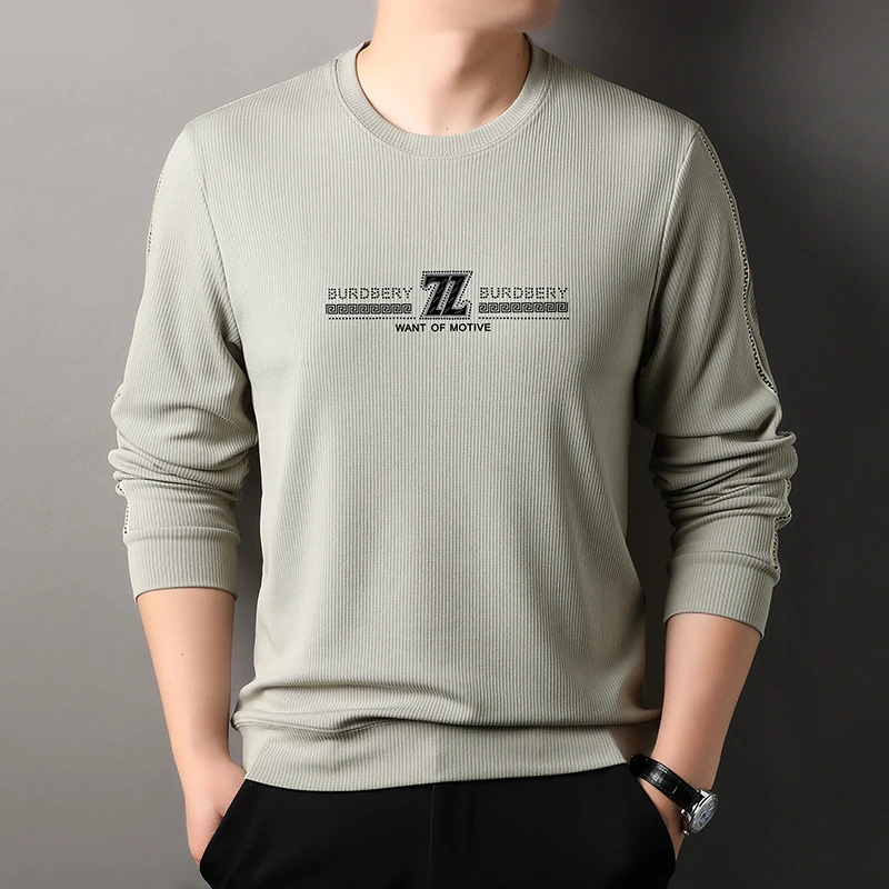 2024 Autumn Men\'s New Luxury Quality Designer Printed Classic Long Sleeve O-Neck T-Shirt Personalized Casual Comfort  Men\'s Wear