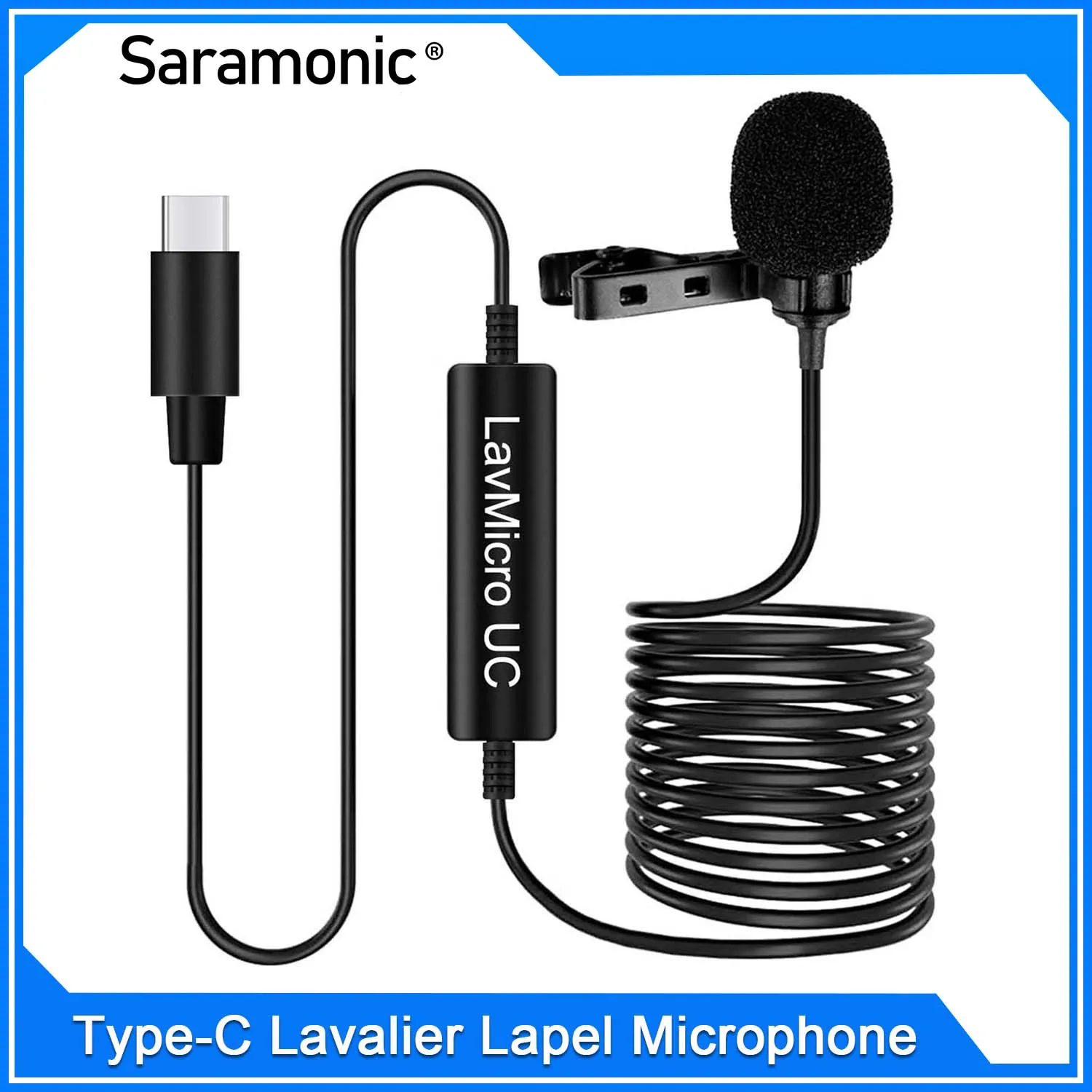 Saramonic LavMicro UC Type-C Lavalier Lapel Microphone Omnidirectional Condenser Mic For Smartphone Tablets Macbook Record