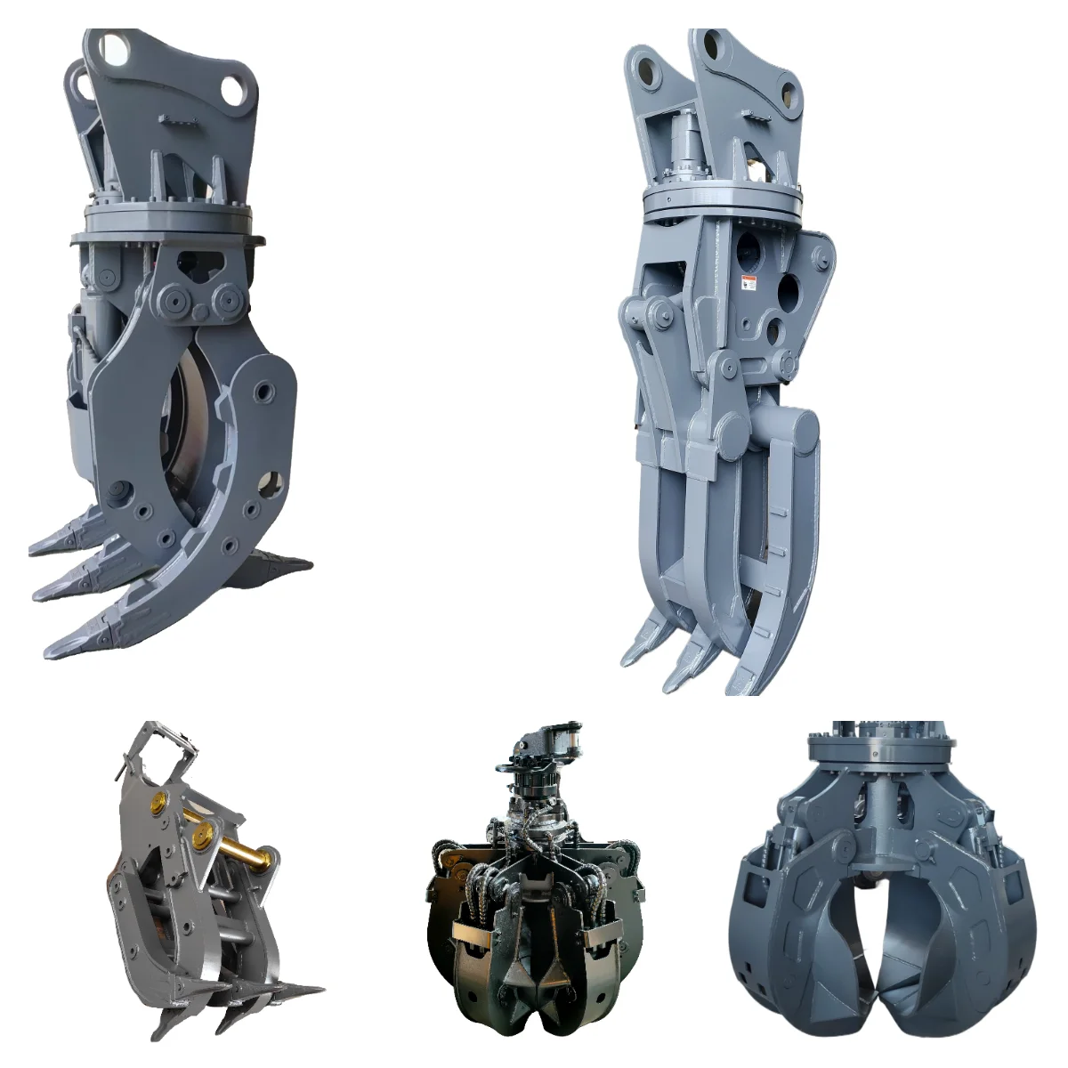 

Hot Sale Hydraulic Rotating 4 Or 5 Claws Orange Peel Grapple For Car Recycling Work