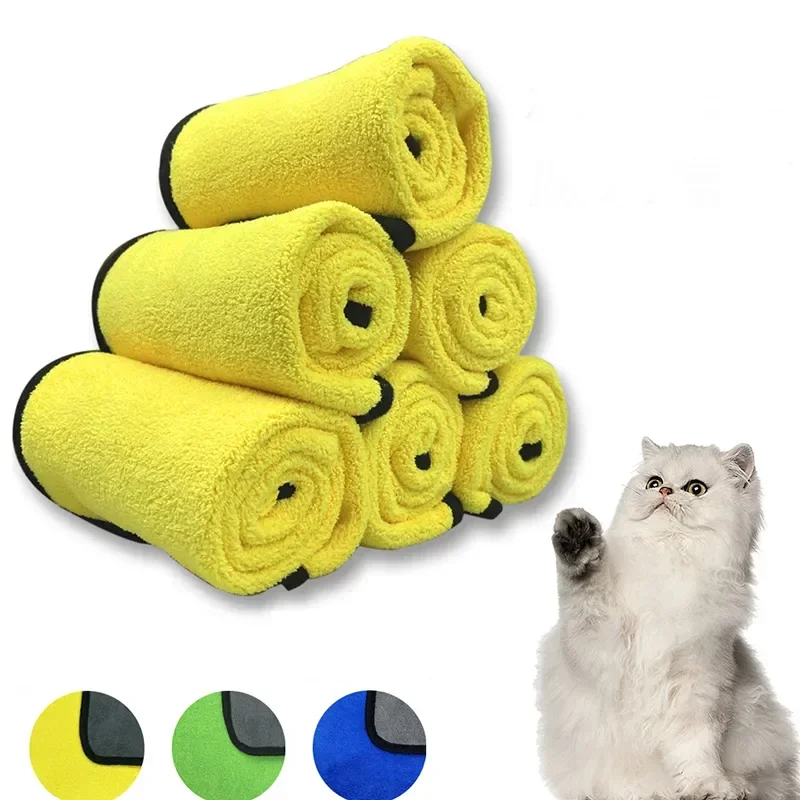 

Pet Dog Cat Bath Towel Soft Fiber Towels Quick-drying Bath Towel Convenient Pet Shop Cleaning Towel Pet Supplies Wate