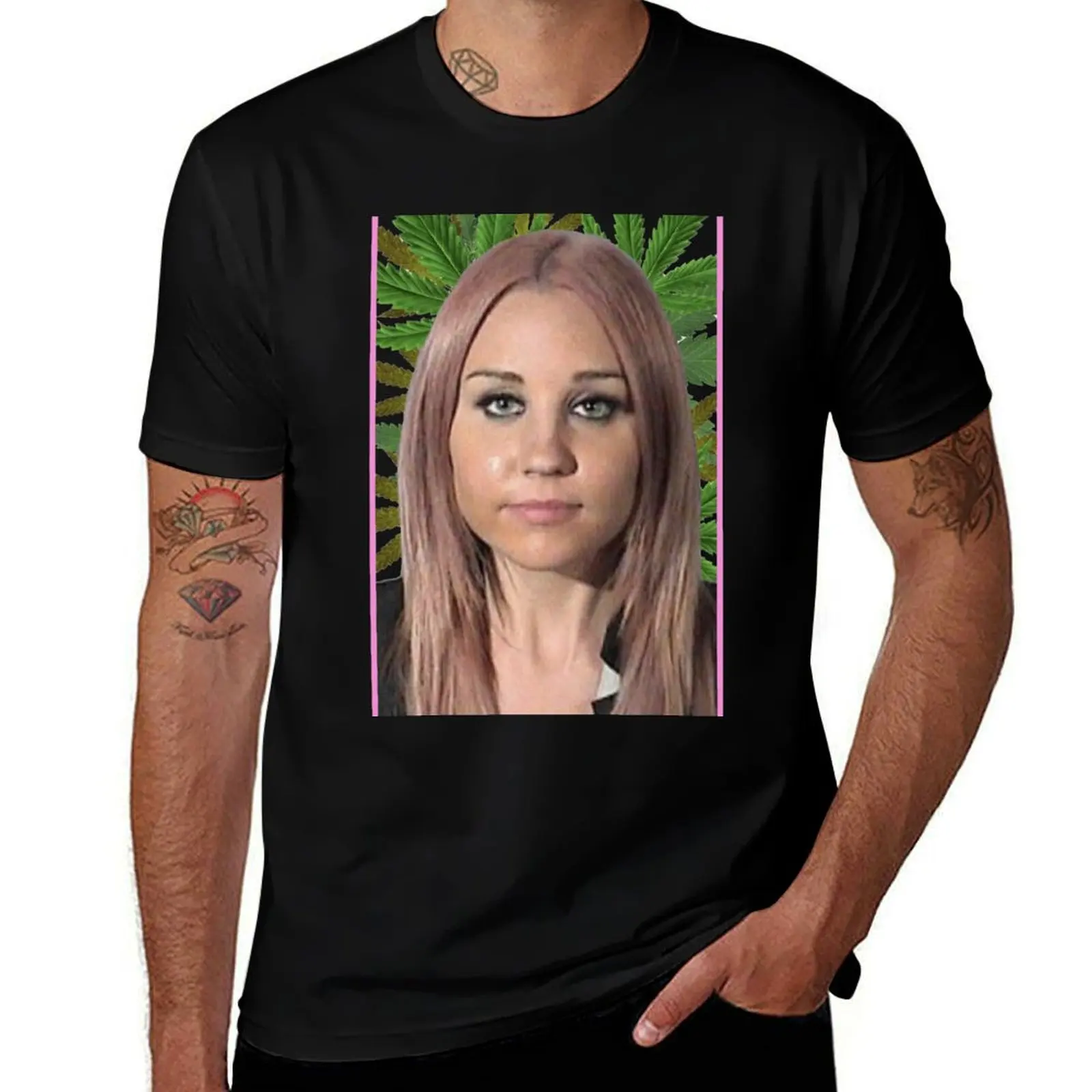 Amanda Bynes Mugshot T-Shirt Casual Holiday Short Sleeve Tee T-Shirt