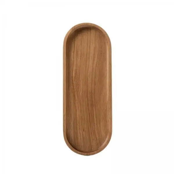 Wooden Oval Tray for Serving Coffee Tea Nuts Pastry Decorative Home Accent for Dining Table