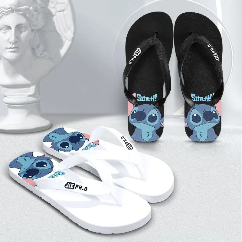 Disney Lilo & Stitch summer flip-flops for men and women Stitch personalized cartoon outdoor non-slip trendy couple slippers