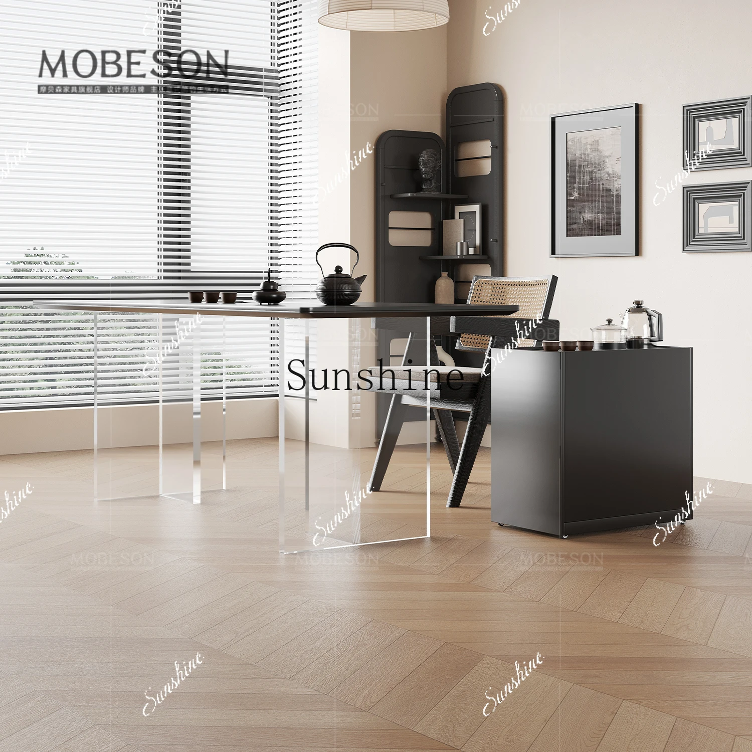 

WItalian minimalist high-end tea table and chair combination home office tea table design