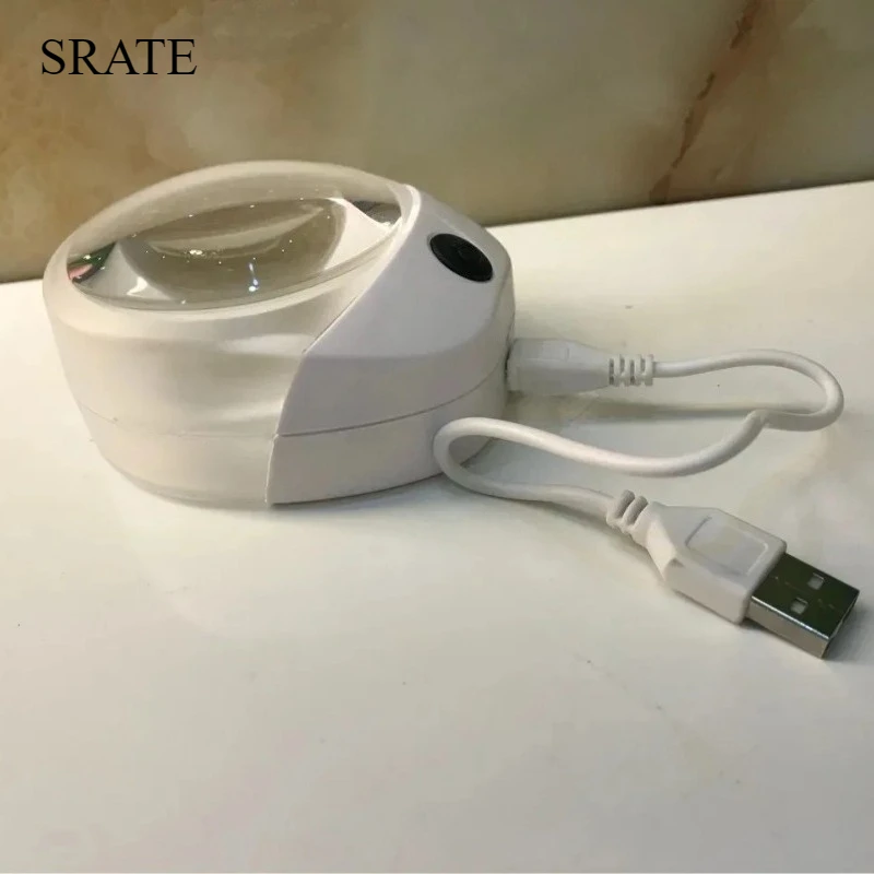 

Magnifying glass with Light 10 times LED Desktop Reading Handheld Office Large Lens Optical Clear USB Cable Charging Coin Stamp
