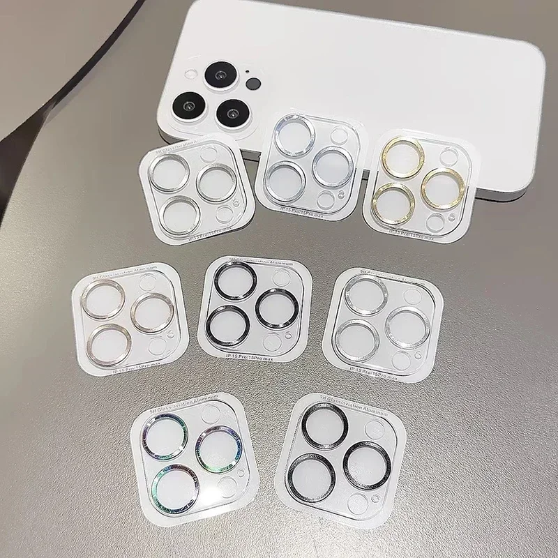 Lens Protection For IPhone 16 15 14 Pro Max Plus 12 13 Mini 17 Camera Lens Metal Ring Tempered Glass Protector Full Cover Film