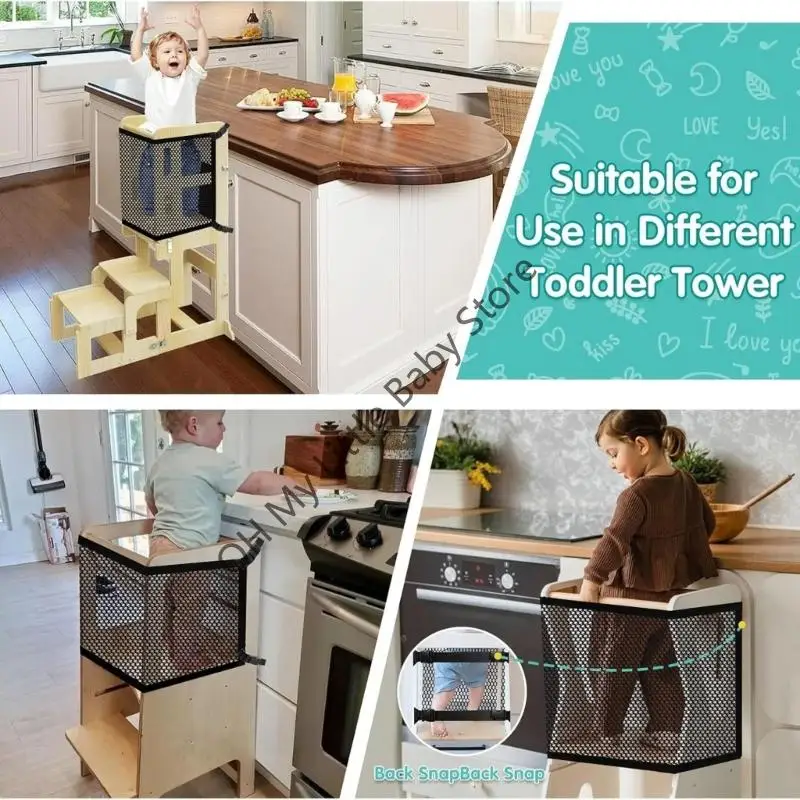 M76c protetor malha nylon reforçado, crianças aprendendo segurança para torres brincar dobráveis, proteções