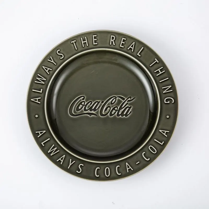 Coca Cola 2 stuks keramische borden, saladeborden, creatieve borden in westerse stijl, dessertborden, magnetronbestendig voor gezinnen.
