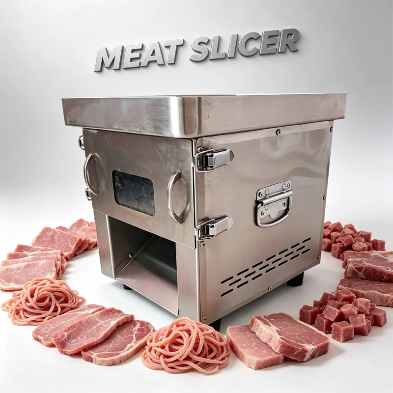 850W Meat Cutting Machine Commercial Electric Stainless Steel Fresh Meat Slicing Shredding Cutting Machine