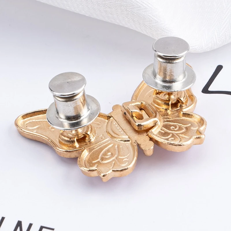 1/2pcs No Sewing Required Adjustable Butterfly Waist Button for Tighting Waistline of Pants Jeans Skirts Waist Reduce Buckles